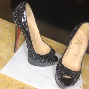Christian Louboutin Spiked Black Red Bottoms